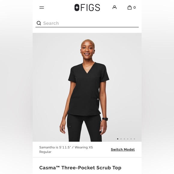 FIGS Casma Scrub Top Navy M - Picture 6 of 6